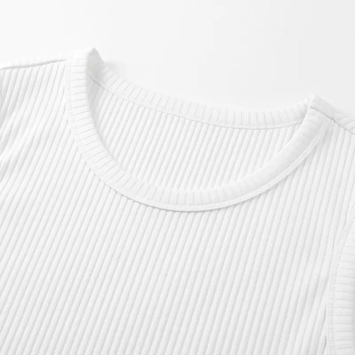 Canotta a costine slim fit da uomo in misto cotone