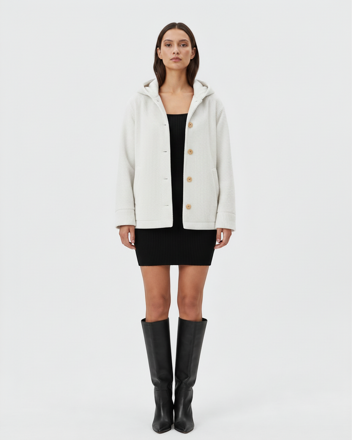 STELLA – Giacca con cappuccio e bottoni
