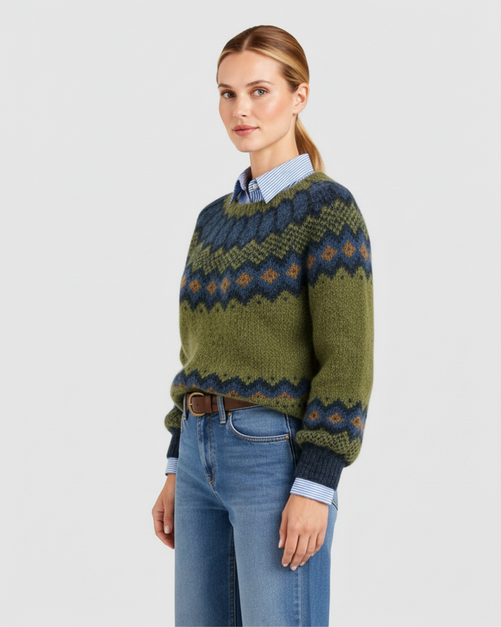 Romina – Maglione dolcevita con motivo nordico