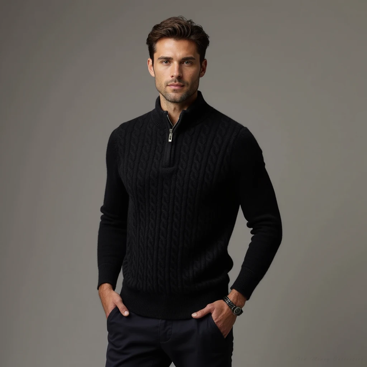 Pullover Aspen in Cashmere con Mezza Zip