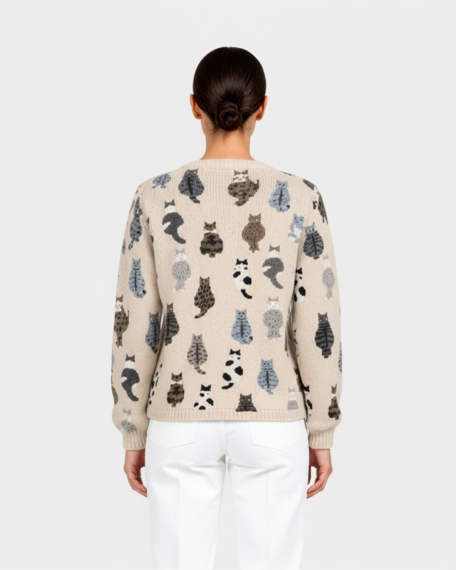 Sofia – Cardigan con stampa gatti