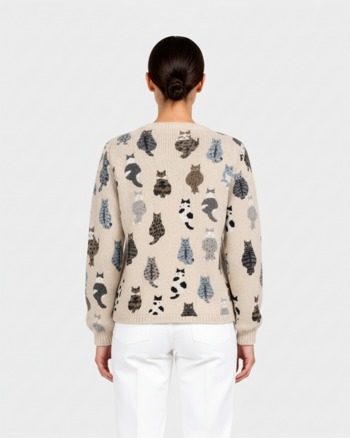 Sofia – Cardigan con stampa gatti