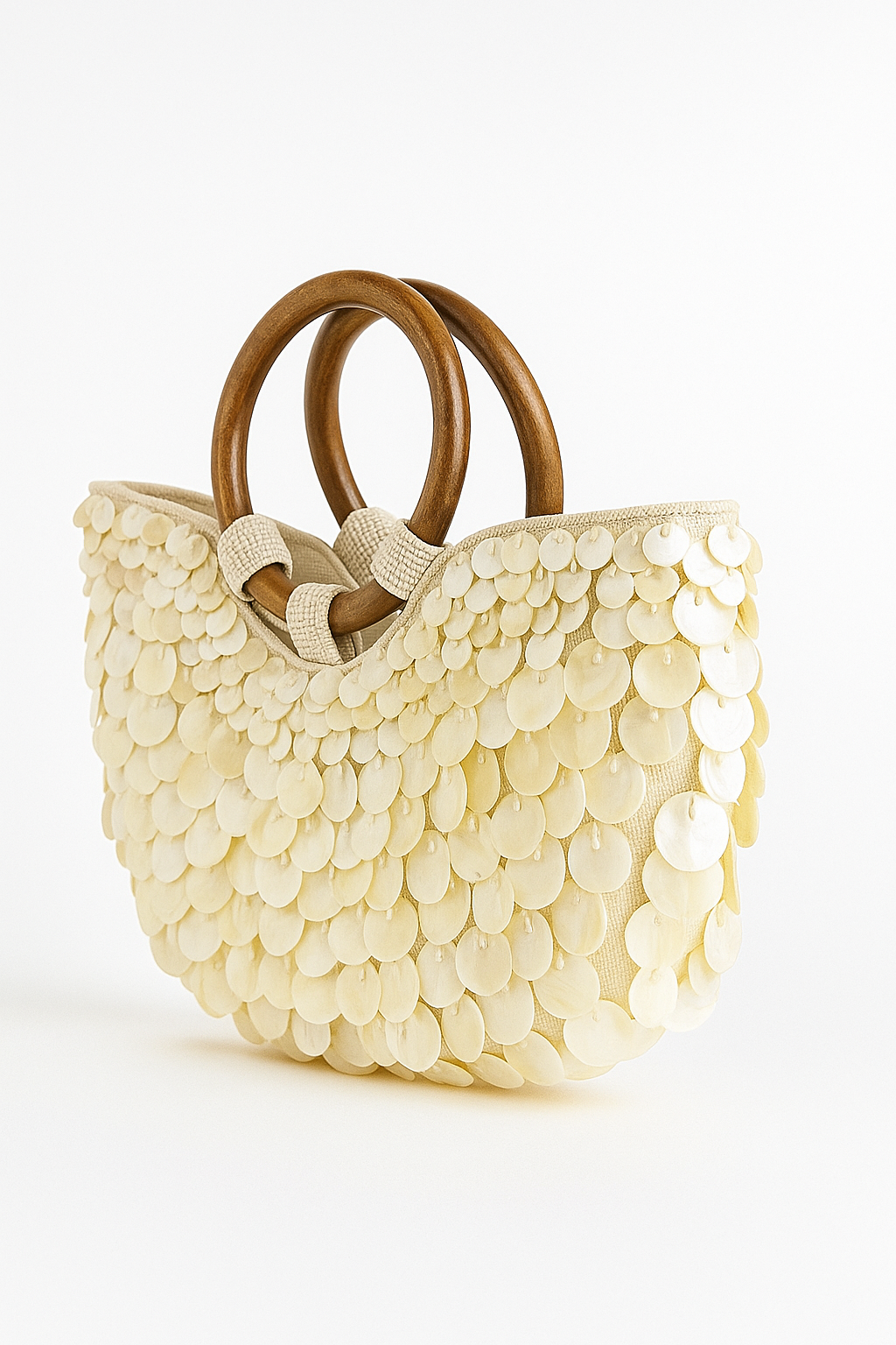 ENZA - Mini borsa a mano con manici in legno