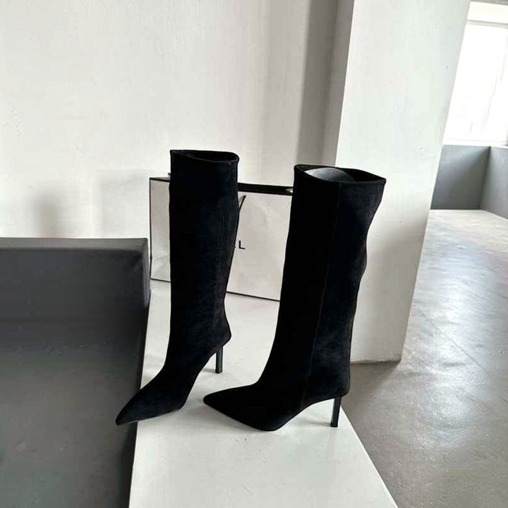 Violante – Stivali al ginocchio con tacco a spillo in nero | Luna Moda