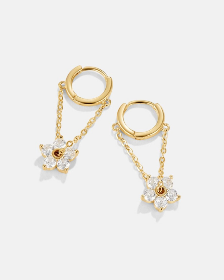 Petra – Orecchini con petali di cristallo in oro | Luna Moda