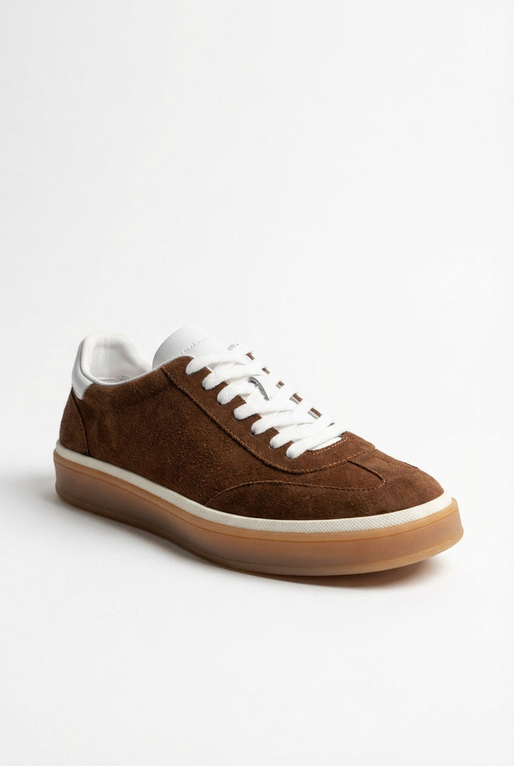 PIERI - Sneakers marroni con suola in gomma