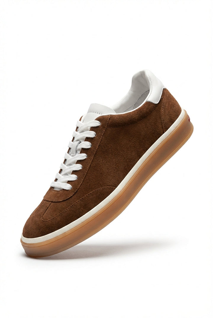 PIERI - Sneakers marroni con suola in gomma