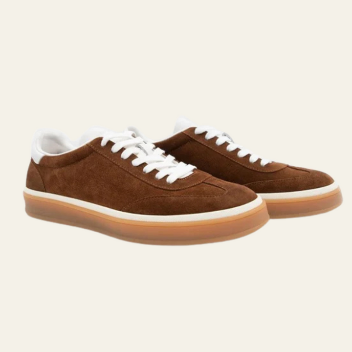 PIERI - Sneakers marroni con suola in gomma
