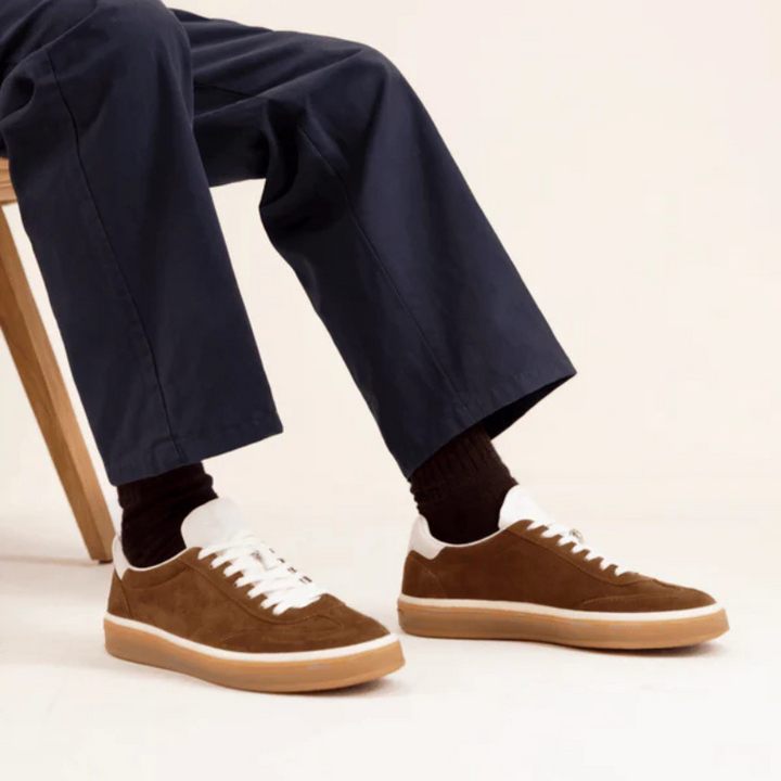 PIERI - Sneakers marroni con suola in gomma