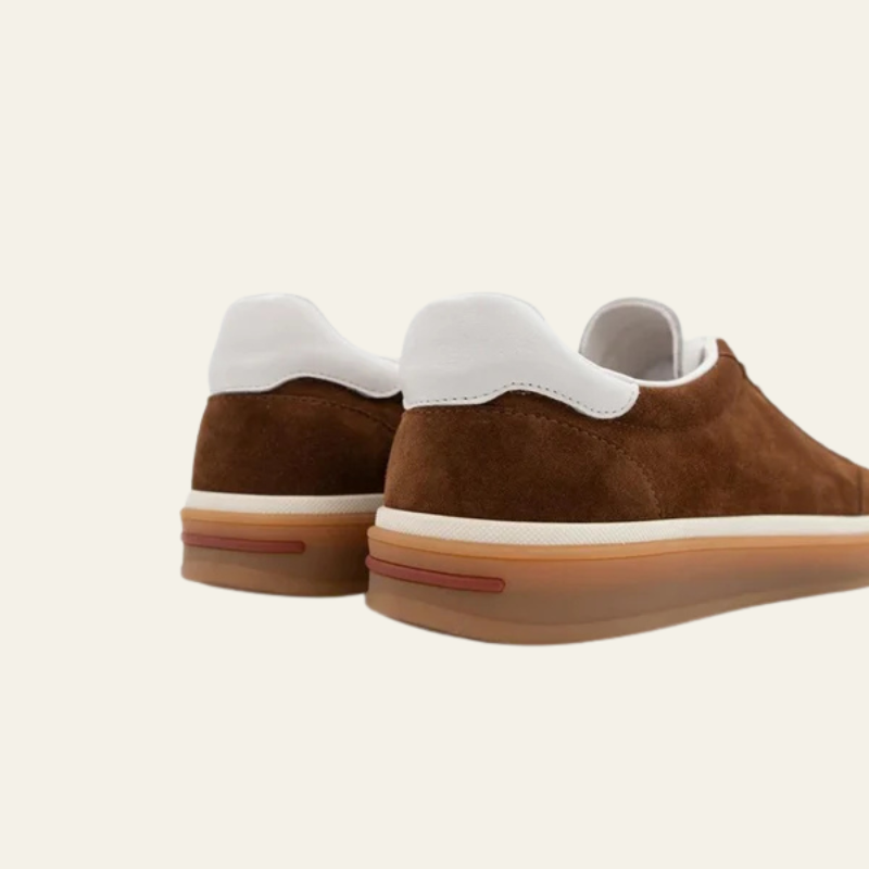 PIERI - Sneakers marroni con suola in gomma