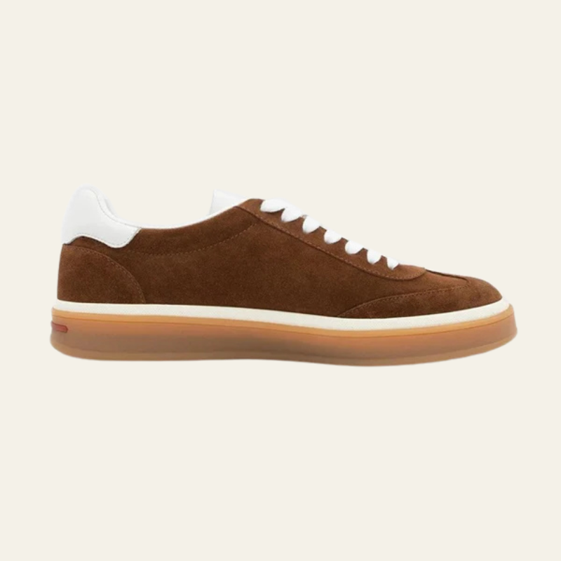 PIERI - Sneakers marroni con suola in gomma