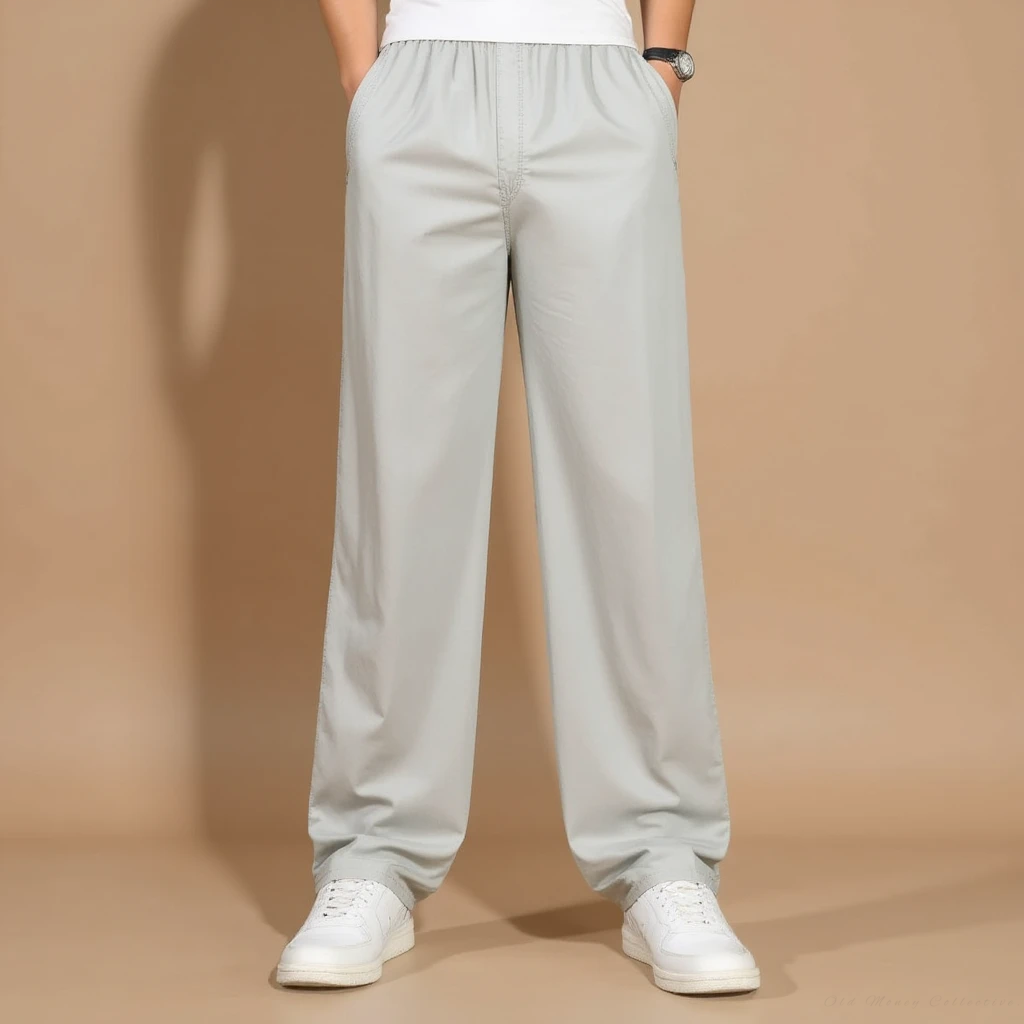 Pantaloni in Cotone e Lino