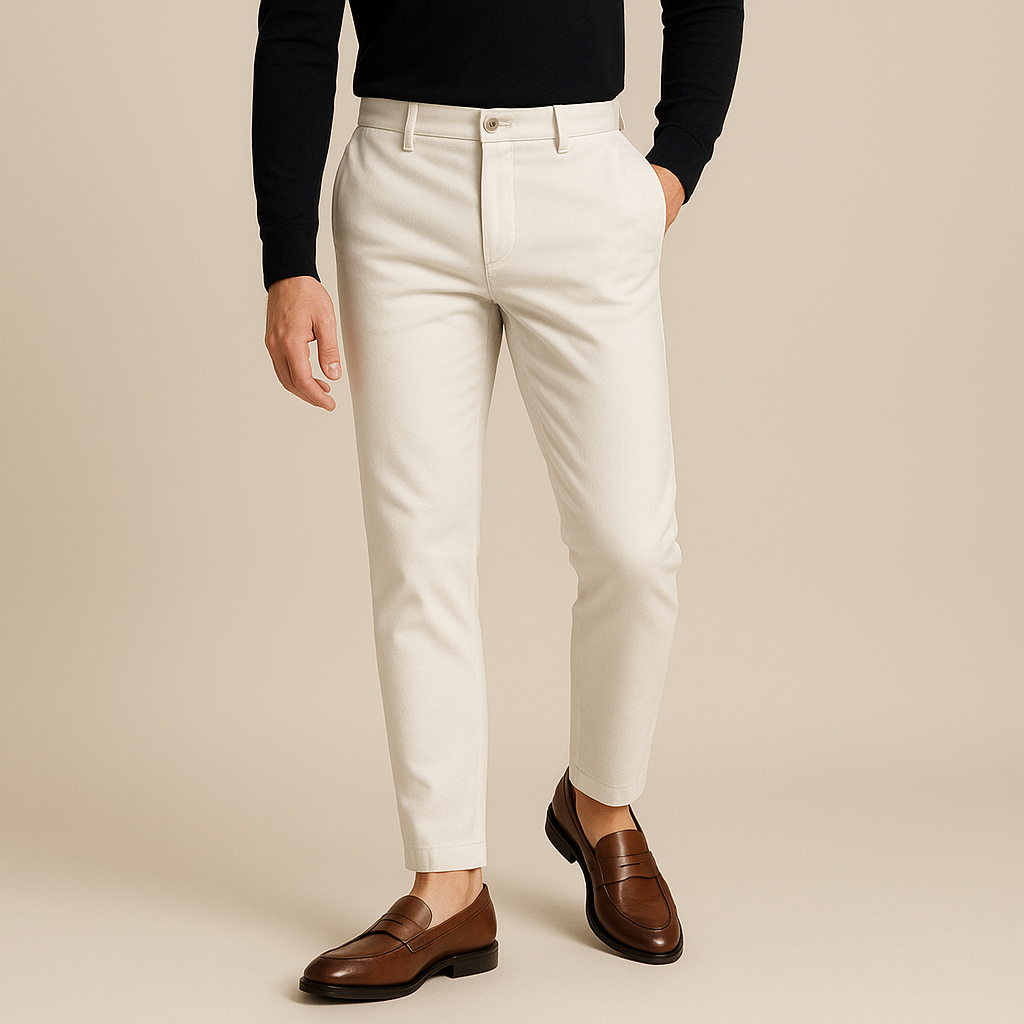 Pantaloni in Cotone e Lino da Uomo