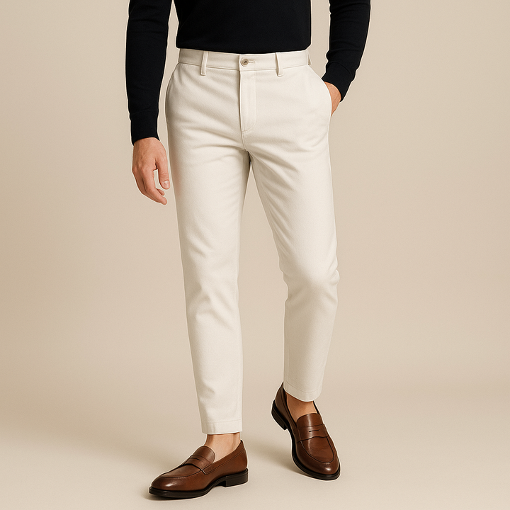 Pantaloni in Cotone e Lino da Uomo