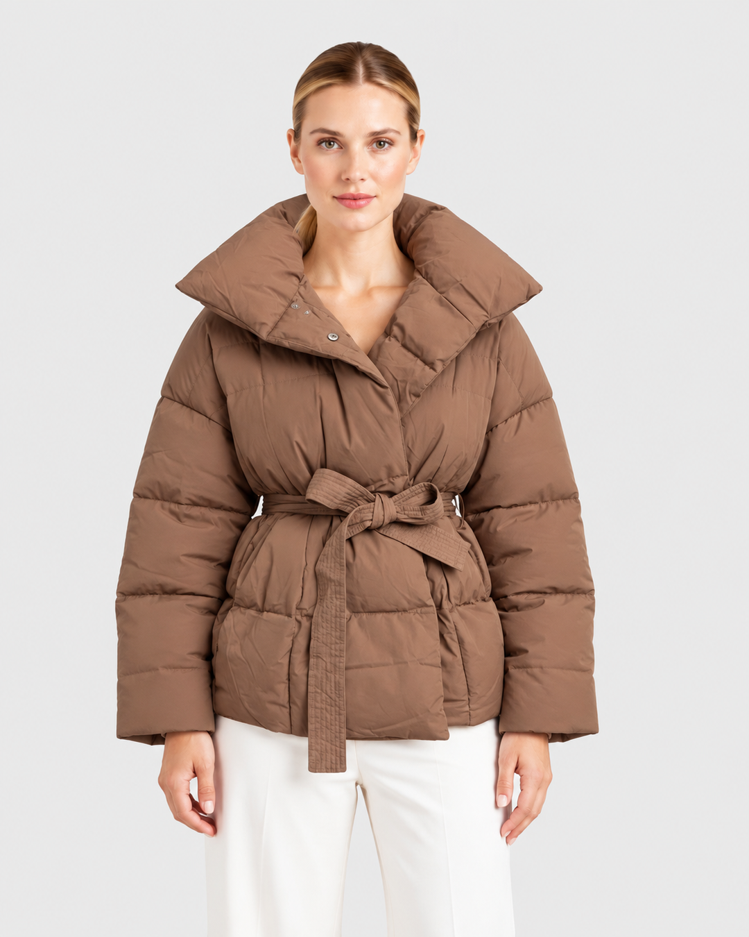 GIULIANA, giacca imbottita con cintura – Luna Moda
