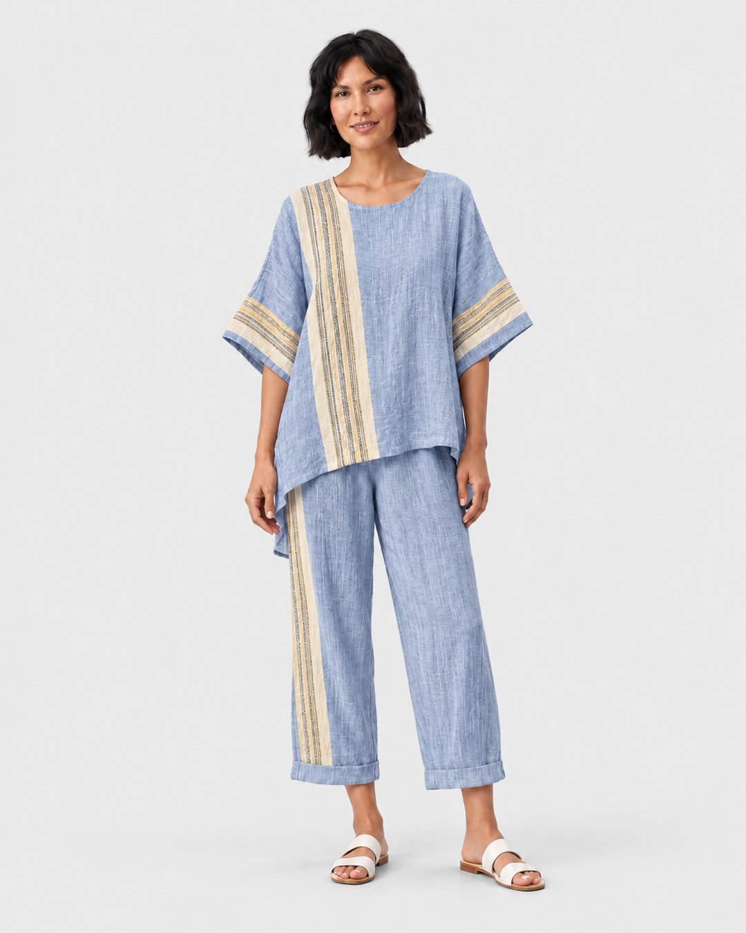 LORENA – Completo estivo lavanda a righe