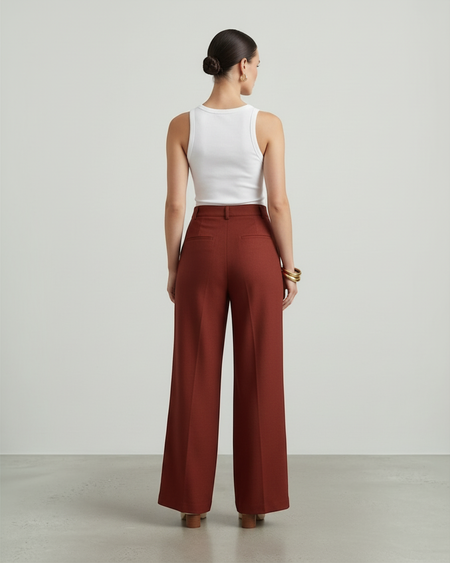 STEFANIA – Pantaloni sartoriali a vita alta e gamba larga