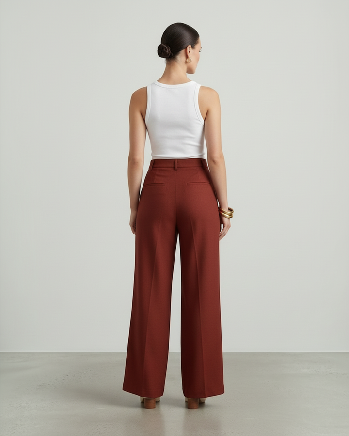 STEFANIA – Pantaloni sartoriali a vita alta e gamba larga