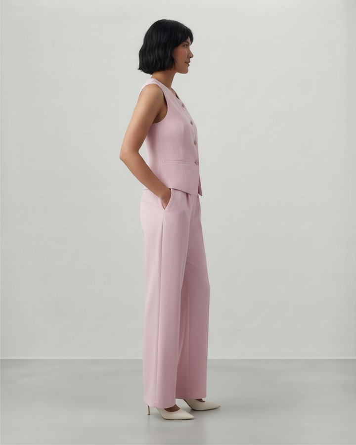 DOMITILLA – Completo coordinato con top smanicato e pantaloni