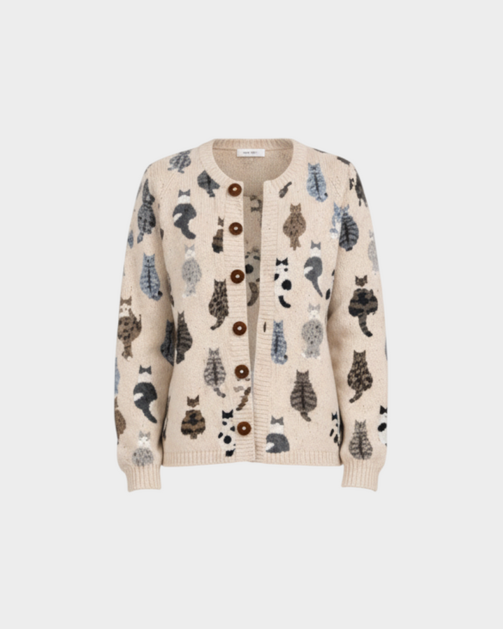 Sofia – Cardigan con stampa gatti