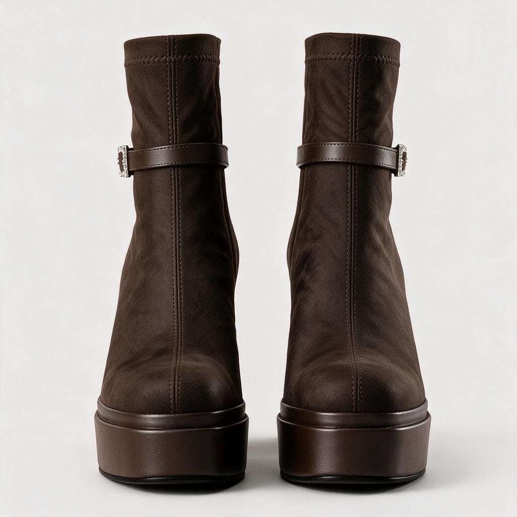 Vittoria – Stivaletto in camoscio con plateau