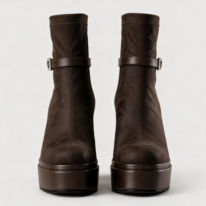Vittoria – Stivaletto in camoscio con plateau