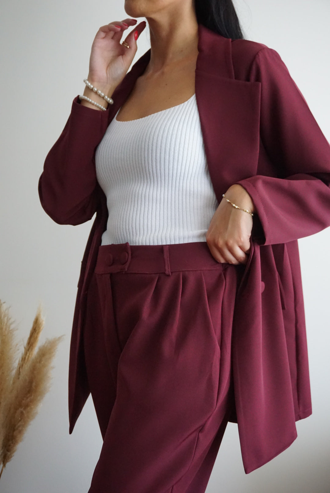 Ciliegia – Completo oversize con giacca e pantaloni fluidi