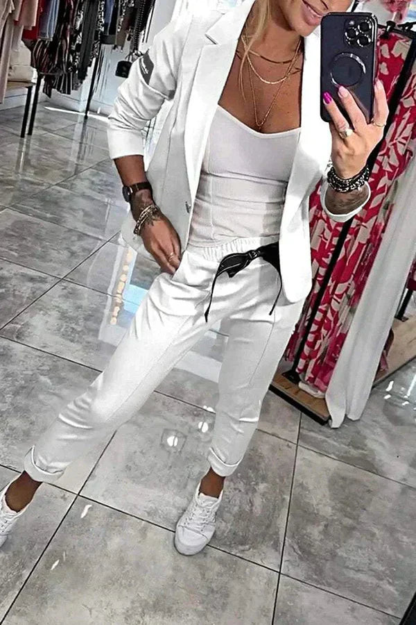 Adriana – Completo blazer fluido e pantaloni a vita elastica