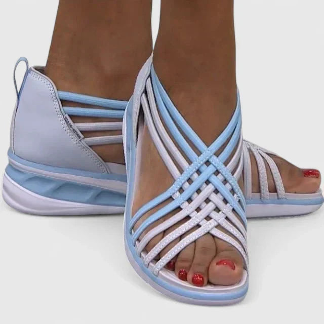 DONATELLA – Sandalo con plateau intrecciato