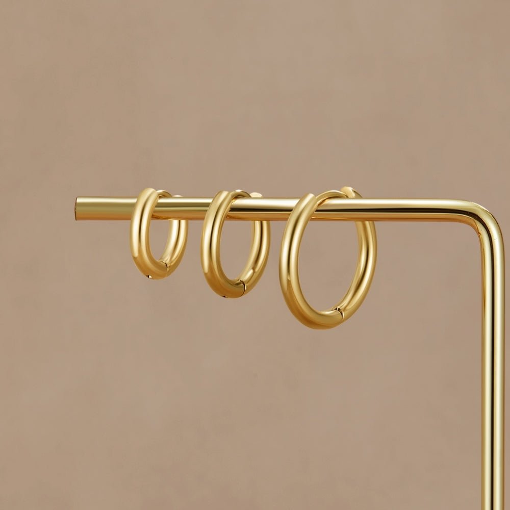 Set di Mini Orecchini a Cerchio Oro Trio