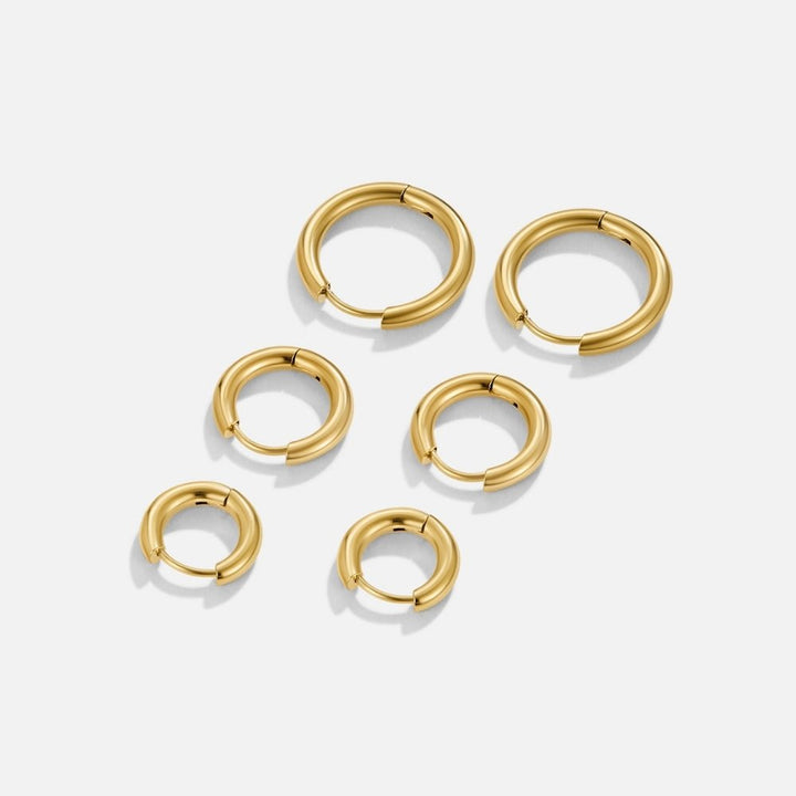 Set di Mini Orecchini a Cerchio Oro Trio
