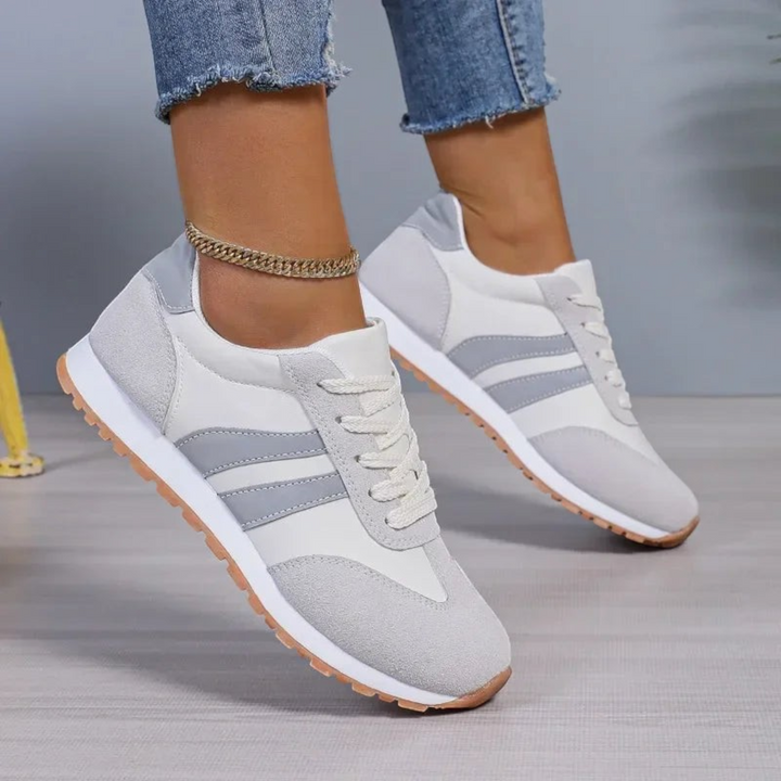 Gilda – Sneakers rétro con lacci in grigio | Luna Moda