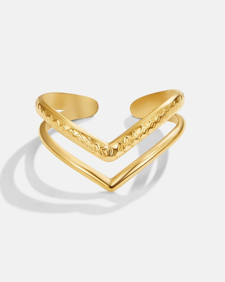 Arianna – Anello a strati in oro | Luna Moda