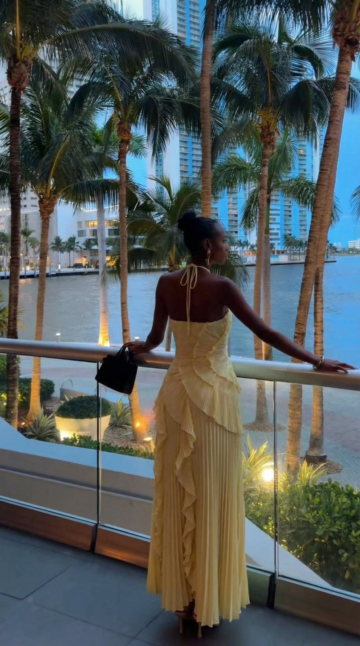 EMMA – Abito maxi con volant