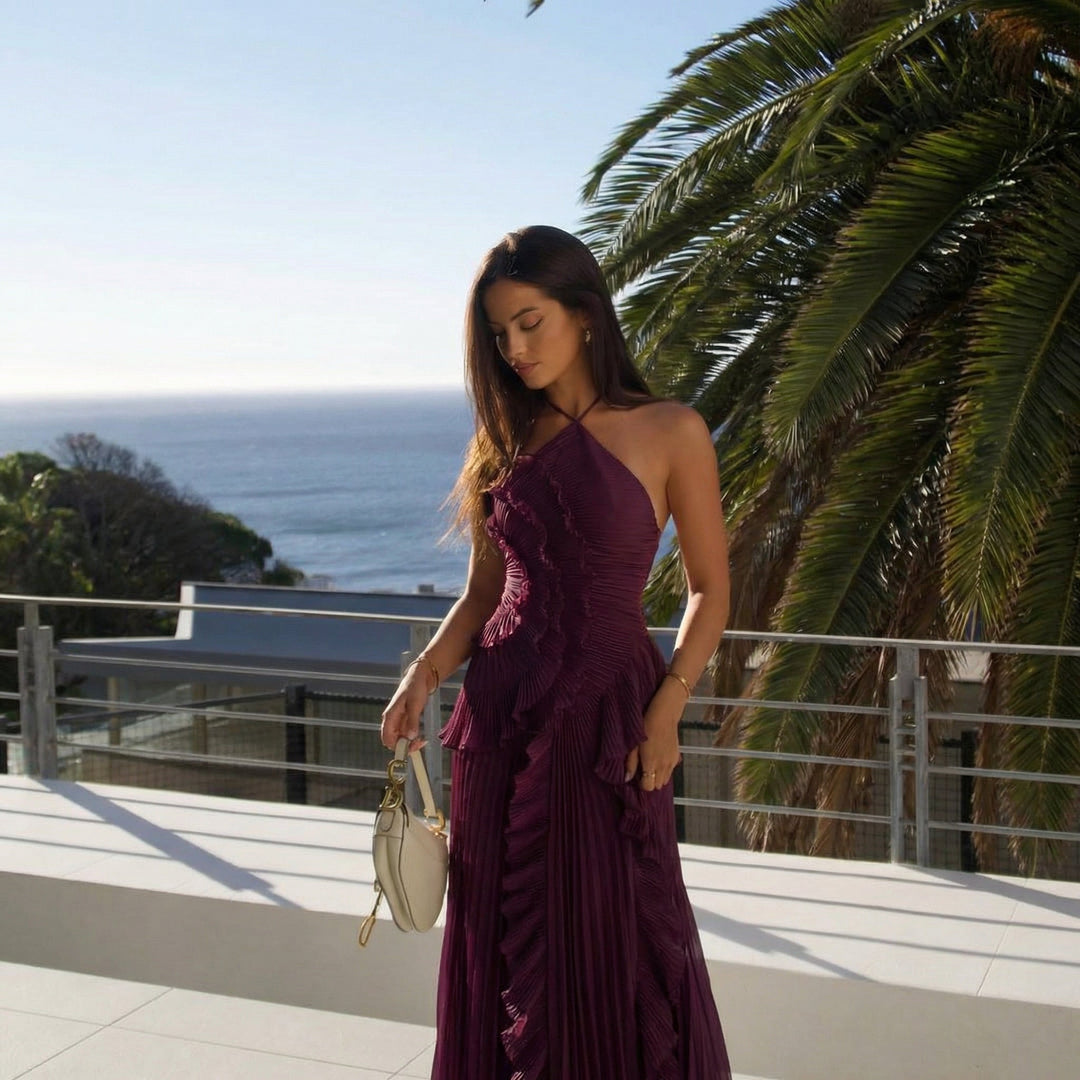 EMMA – Abito maxi con volant