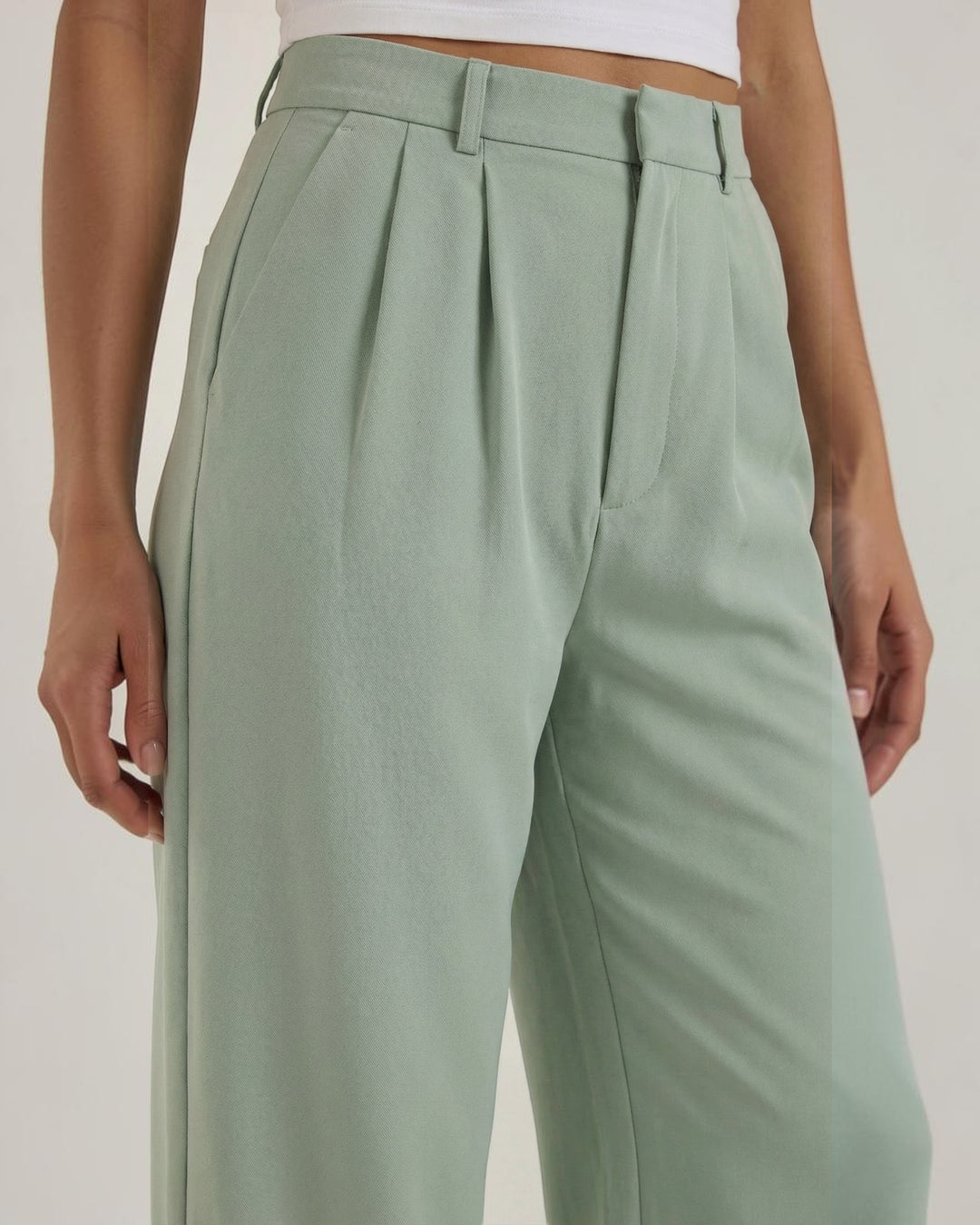 ISOTTA – Pantaloni palazzo plissettati a vita alta