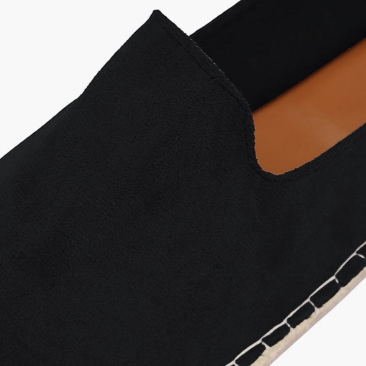 Luna Moda ALAN black wool espadrilles with a traditional rope sole and canvas lining for casual comfort