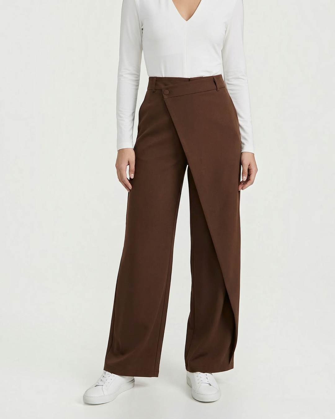 LICIA – Pantaloni a gamba larga con pannello asimmetrico