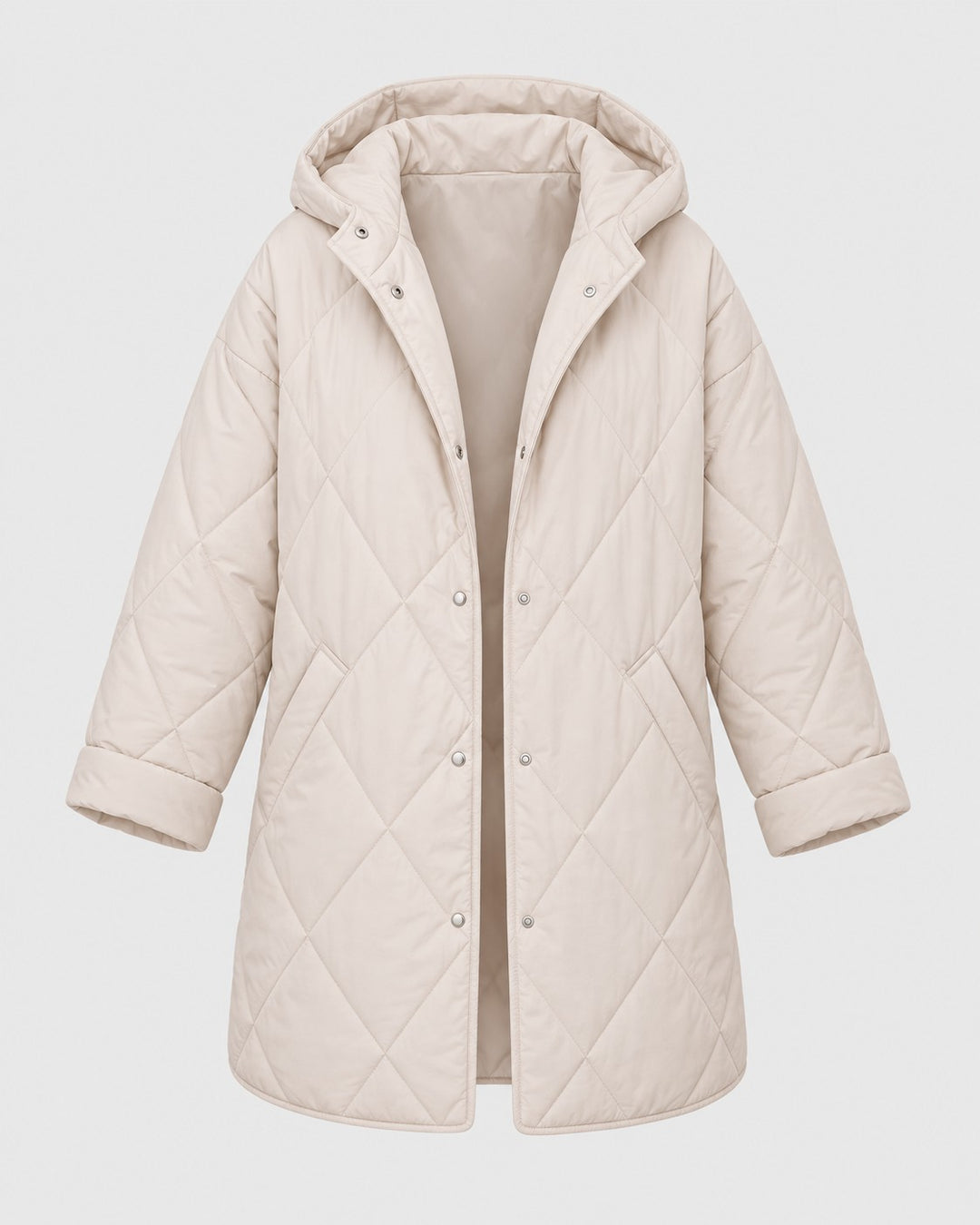 CRISTIANA, cappotto trapuntato con cappuccio – Luna Moda