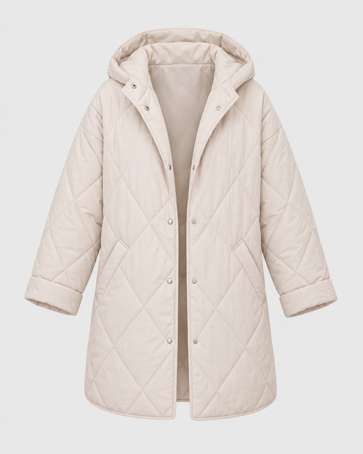 CRISTIANA, cappotto trapuntato con cappuccio – Luna Moda