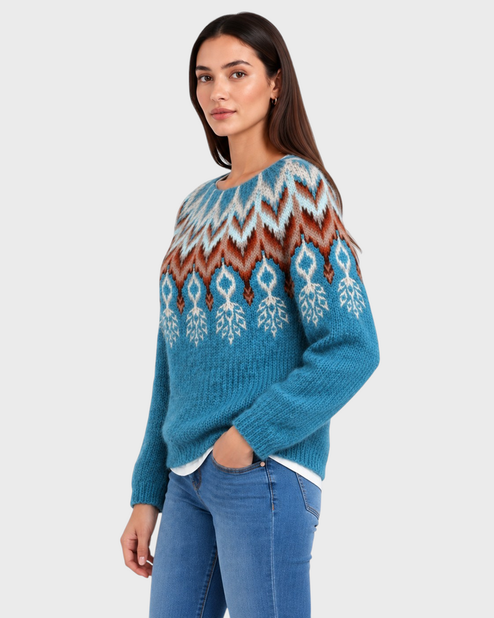 Gloria – Maglione con motivo a chevron in bianco | Luna Moda