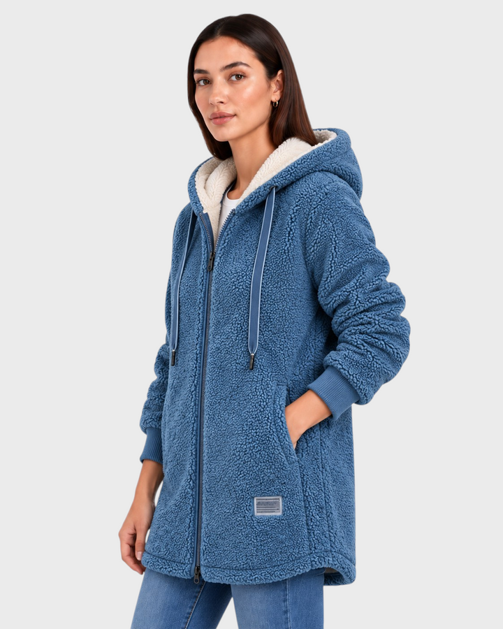 Marta – Giacca in pile morbidissima in bianco | Luna Moda