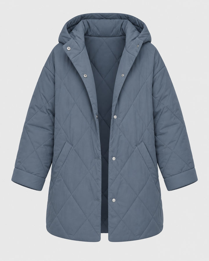 CRISTIANA, cappotto trapuntato con cappuccio – Luna Moda