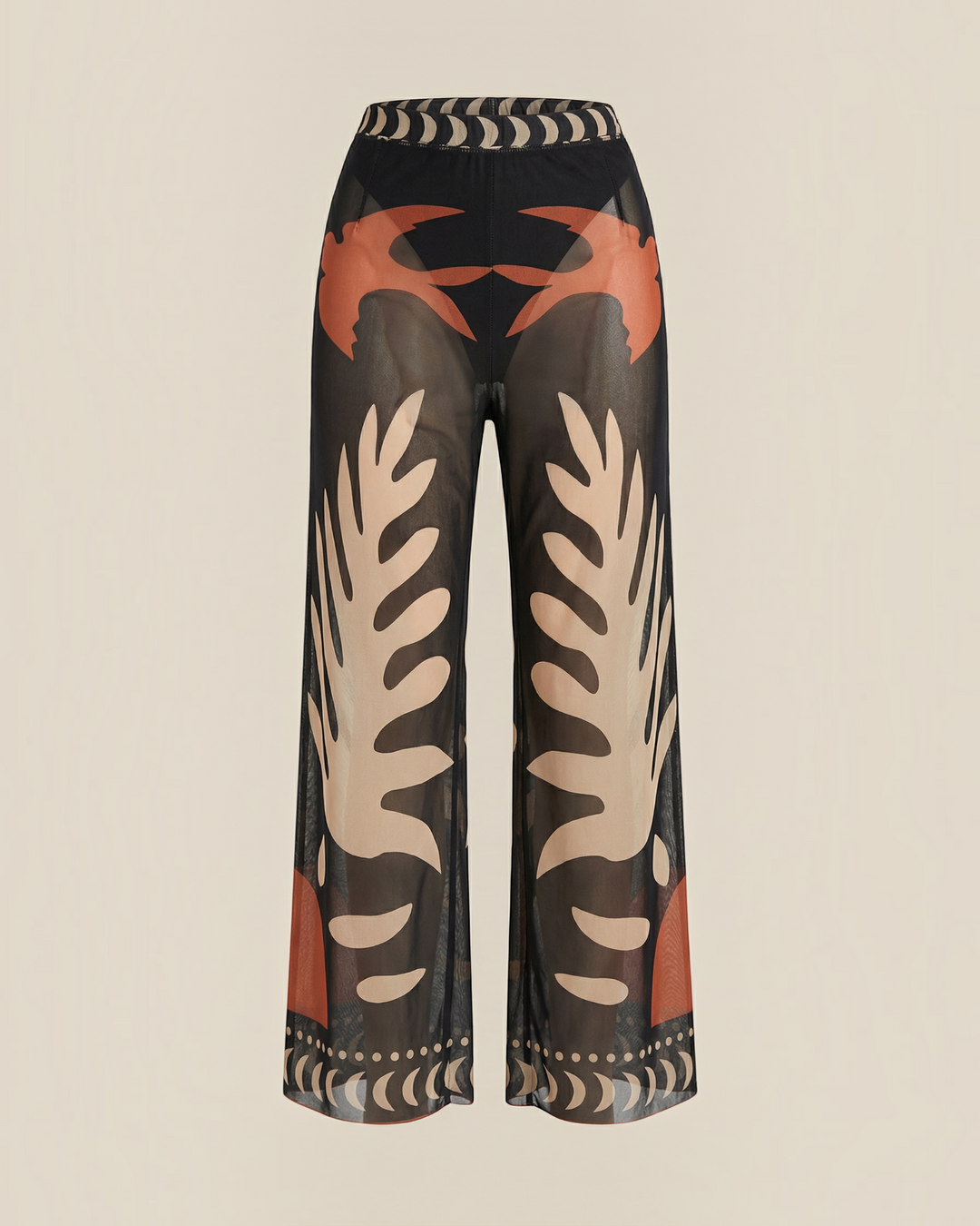 OFELIA – Pantaloni culotte a vita alta con stampa tropicale
