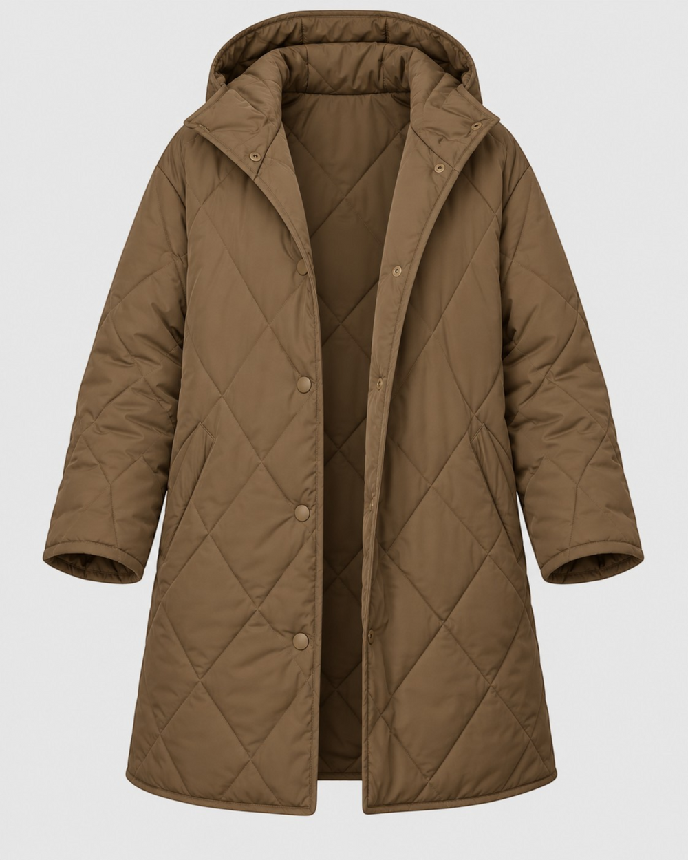 CRISTIANA, cappotto trapuntato con cappuccio – Luna Moda