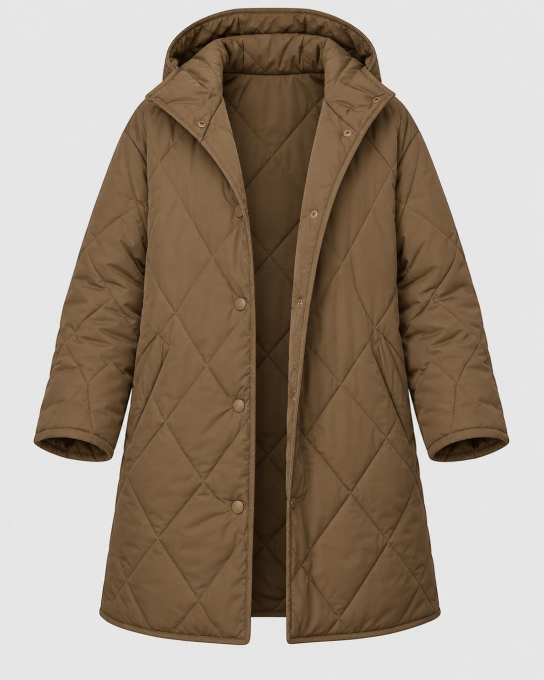 CRISTIANA, cappotto trapuntato con cappuccio – Luna Moda
