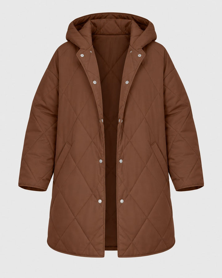 CRISTIANA, cappotto trapuntato con cappuccio – Luna Moda