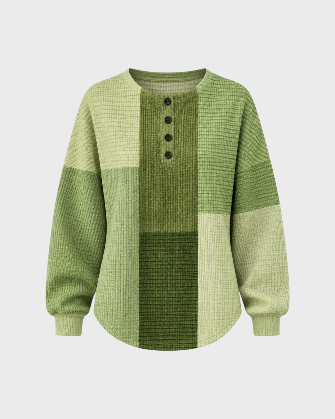 Celeste – Maglia Henley a pannelli in verde | Luna Moda