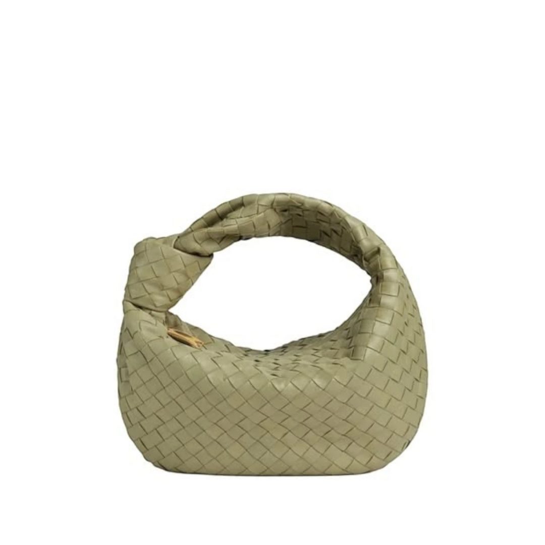 CHIARA di Luna Moda, borsa intrecciata con nodo, colore verde.