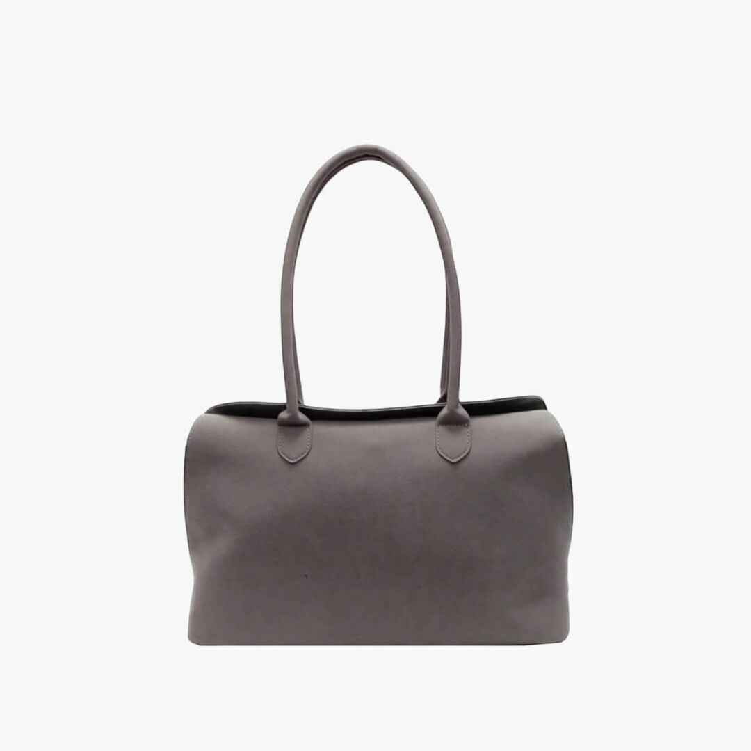Giovanna – Borsa a spalla in suede in grigio scuro | Luna Moda